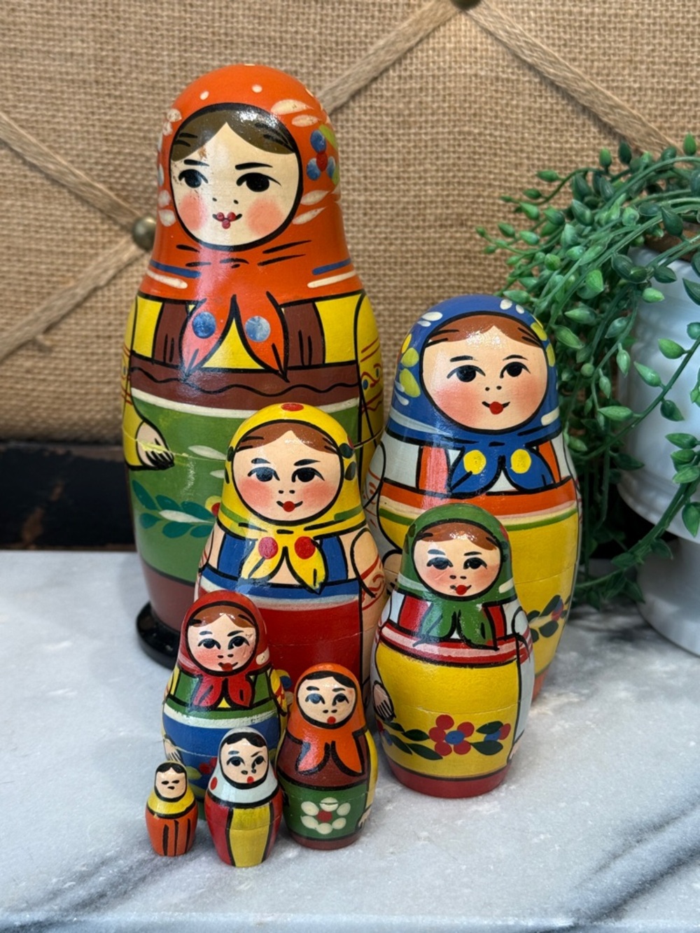 Hand-Painted Russian Nesting Dolls Matryoshka Set